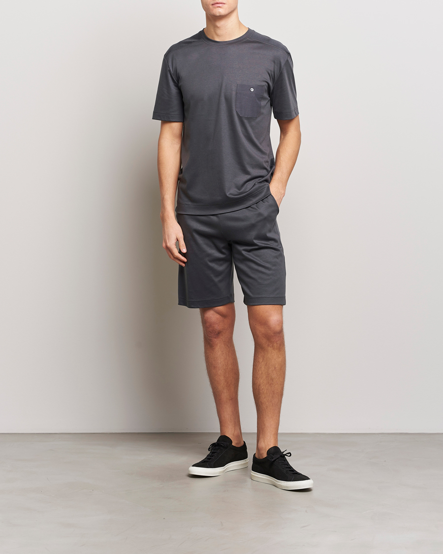 Homme | Peignoirs Et Pyjamas | Zimmerli of Switzerland | Cotton/Modal Crew Neck Loungwear T-Shirt Phantom