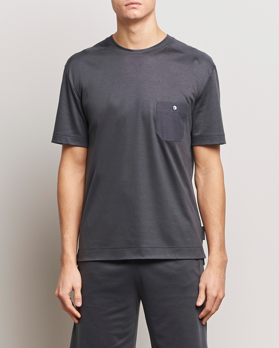 Homme |  | Zimmerli of Switzerland | Cotton/Modal Crew Neck Loungwear T-Shirt Phantom