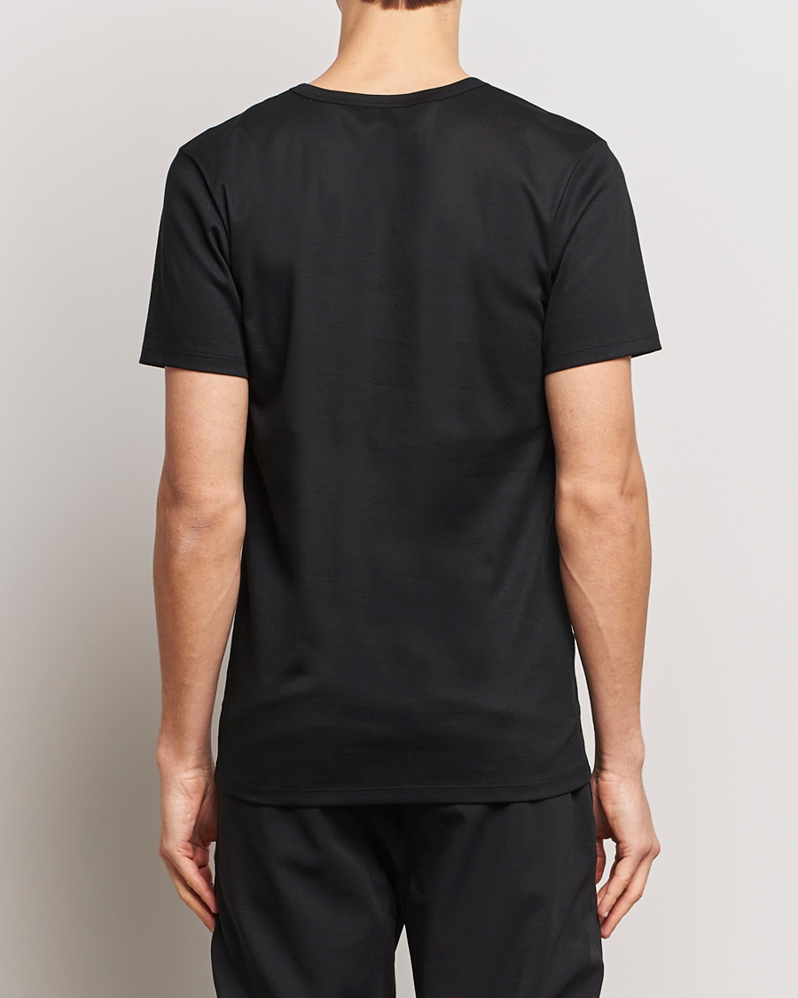 Homme | T-shirts | Zimmerli of Switzerland | Mercerized Cotton Crew Neck T-Shirt Black