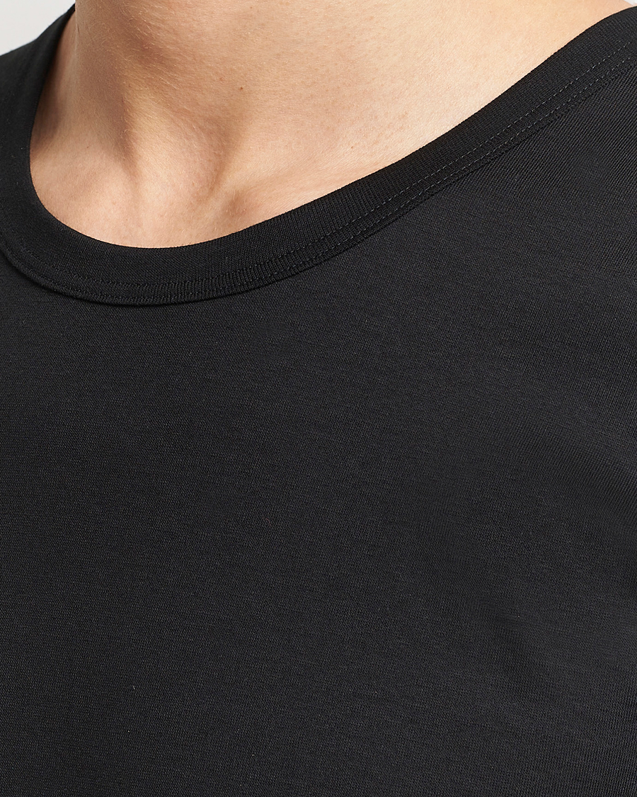 Homme | T-shirts | Zimmerli of Switzerland | Mercerized Cotton Crew Neck T-Shirt Black