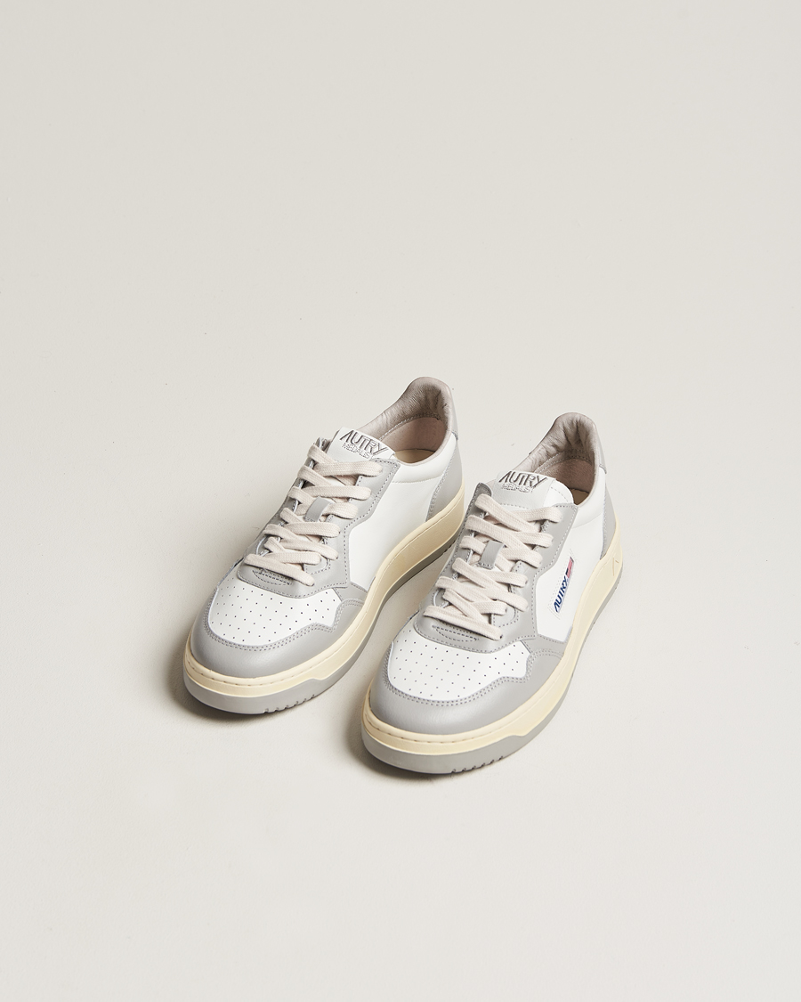 Men | Shoes | Autry | Medalist Low Bicolor Leather Sneaker White/Grey