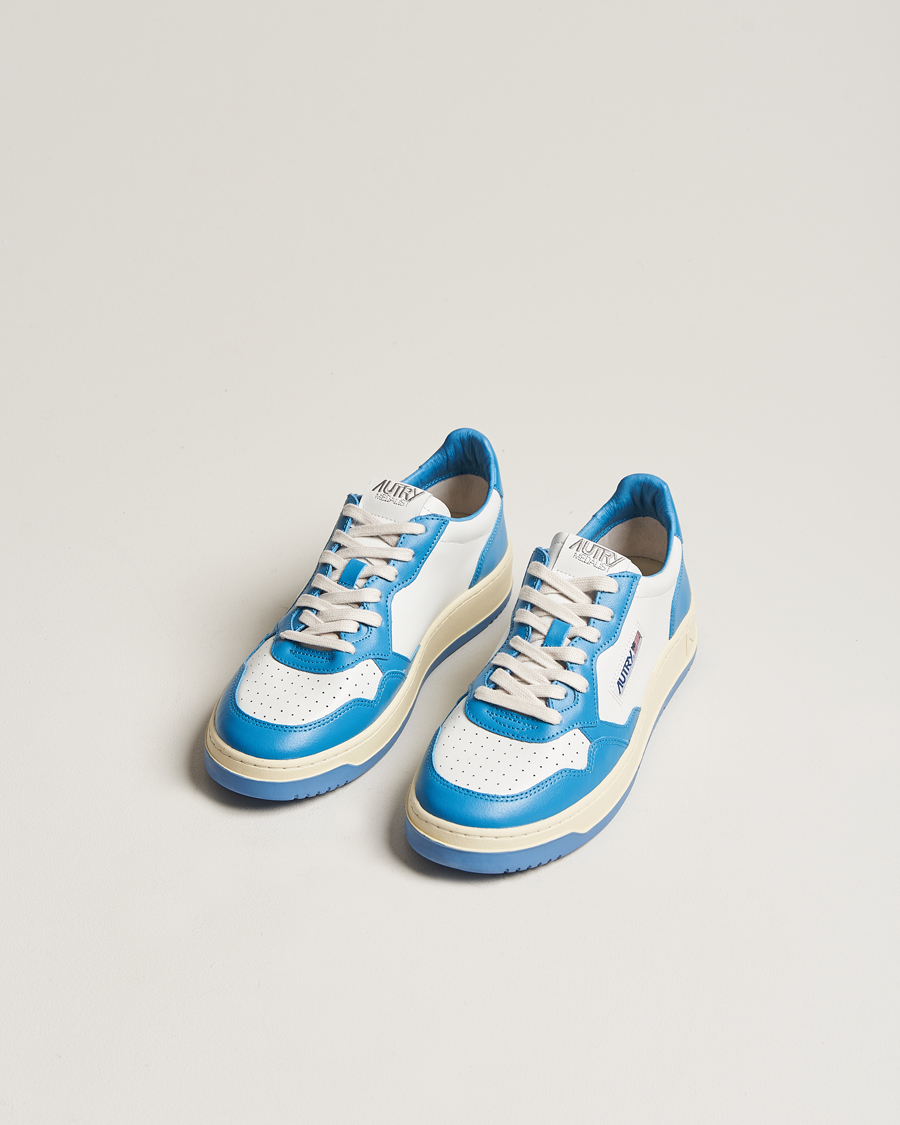 Homme |  | Autry | Medalist Low Bicolor Leather Sneaker White/Blue