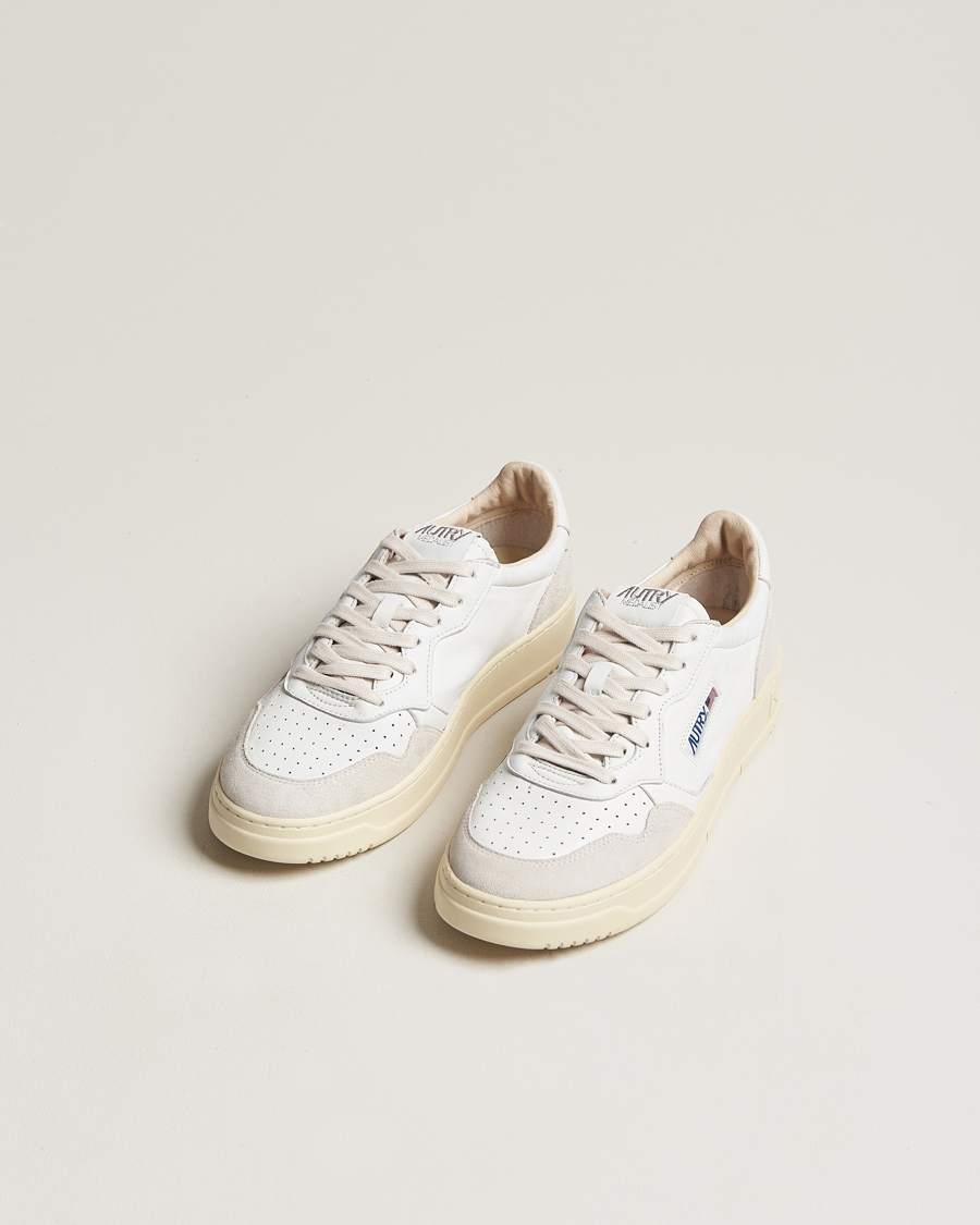 Homme | Autry | Autry | Medalist Low Goat/Suede Sneaker White/Grey