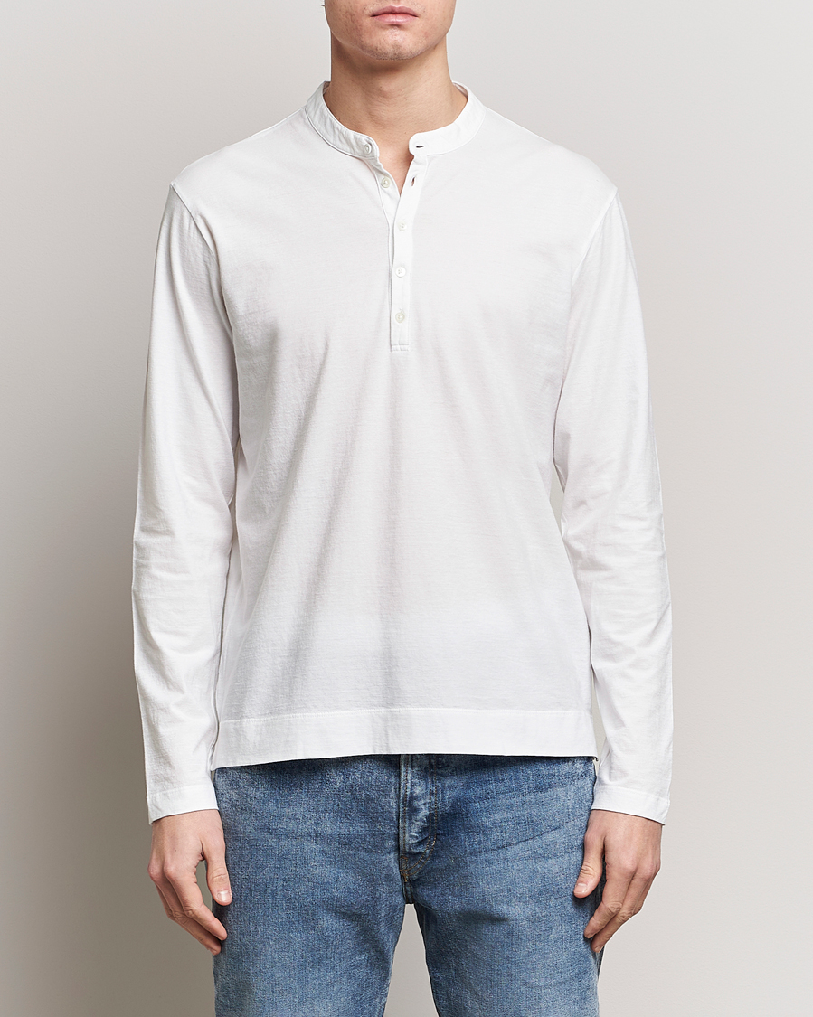 Homme | Sections | Massimo Alba | Hawai Watercolor Henley White