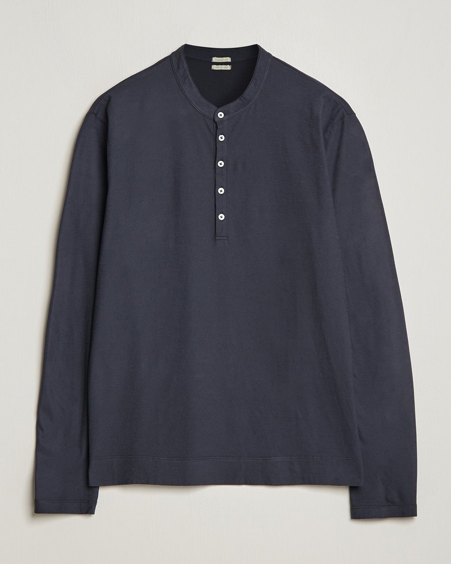 Homme | Pulls Et Tricots | Massimo Alba | Hawai Watercolor Henley Washed Black