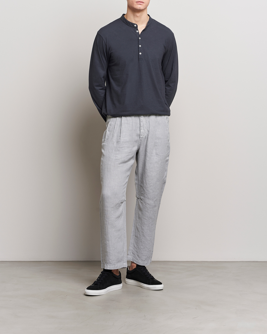 Homme | Pulls Et Tricots | Massimo Alba | Hawai Watercolor Henley Washed Black