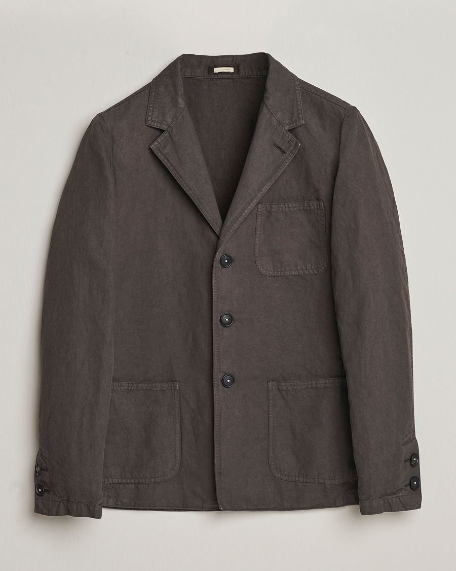 Homme | Manteaux Et Vestes | Massimo Alba | Baglietto Washed Cotton Work Jacket Dark Brown