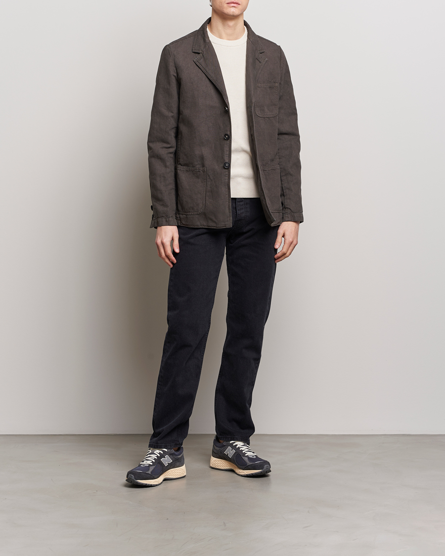 Homme | Manteaux Et Vestes | Massimo Alba | Baglietto Washed Cotton Work Jacket Dark Brown