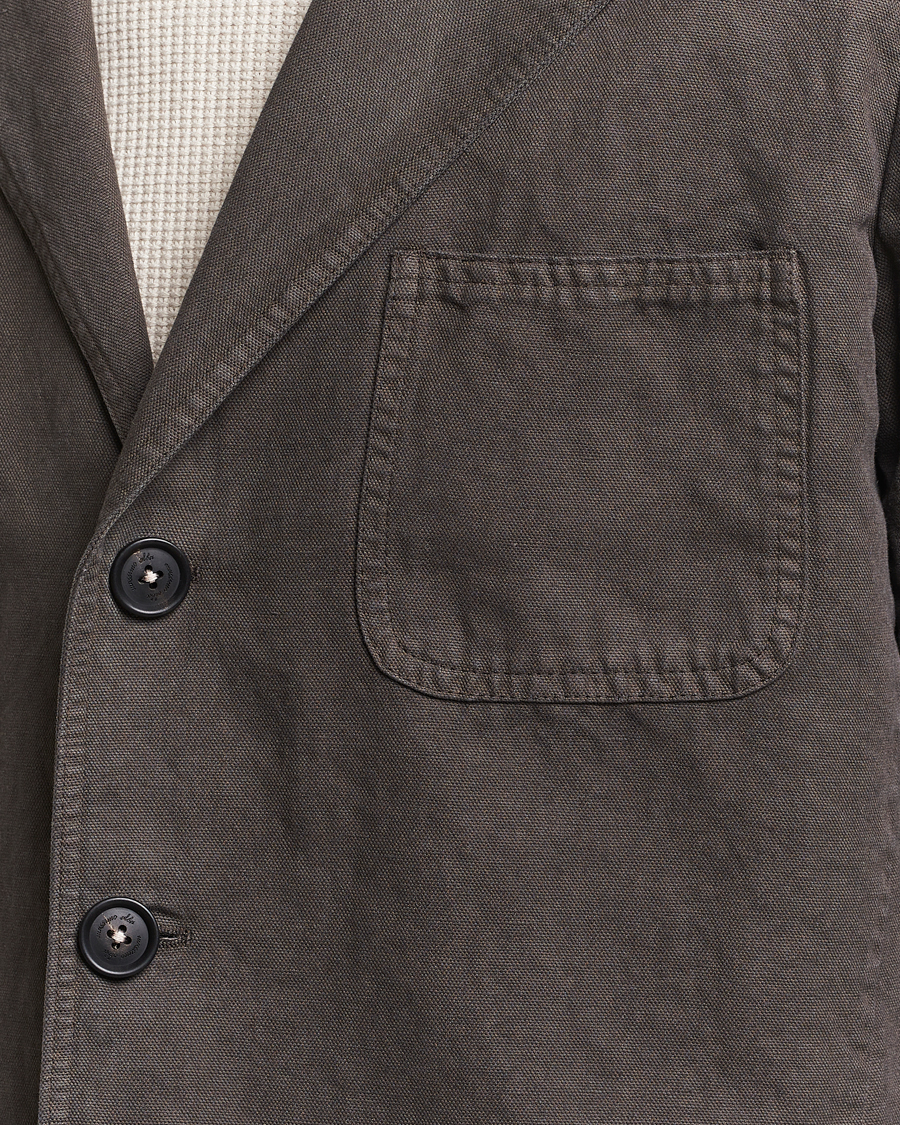 Homme | Manteaux Et Vestes | Massimo Alba | Baglietto Washed Cotton Work Jacket Dark Brown