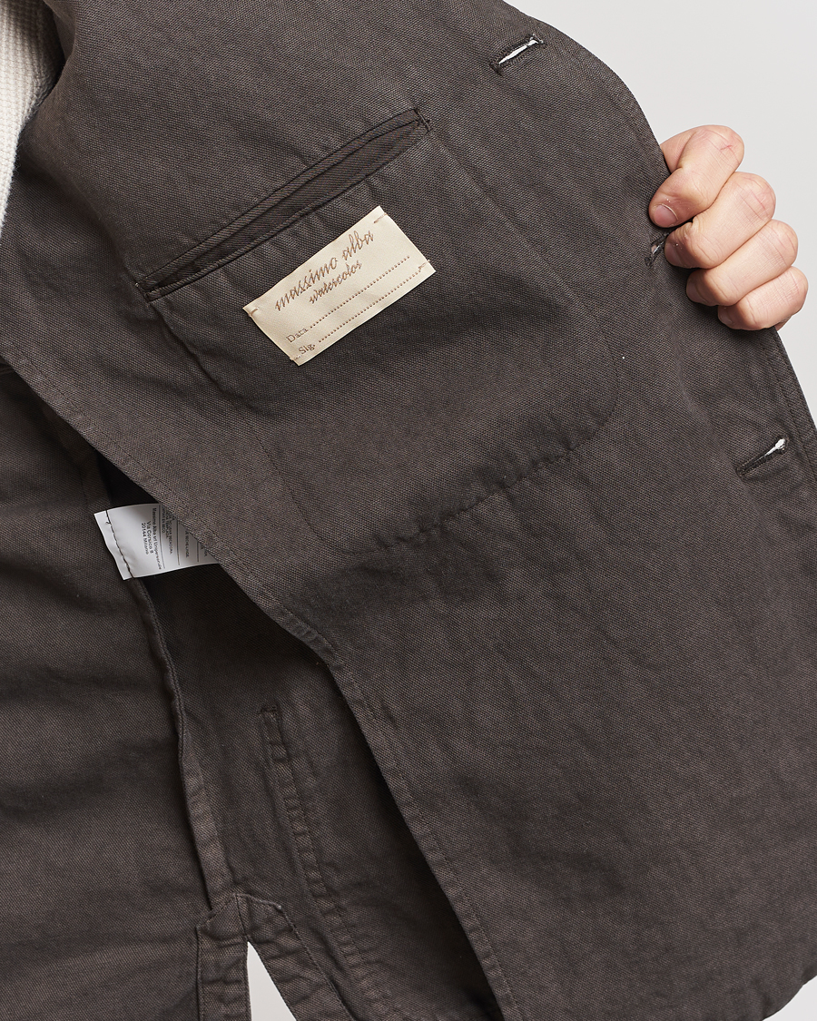 Homme | Manteaux Et Vestes | Massimo Alba | Baglietto Washed Cotton Work Jacket Dark Brown