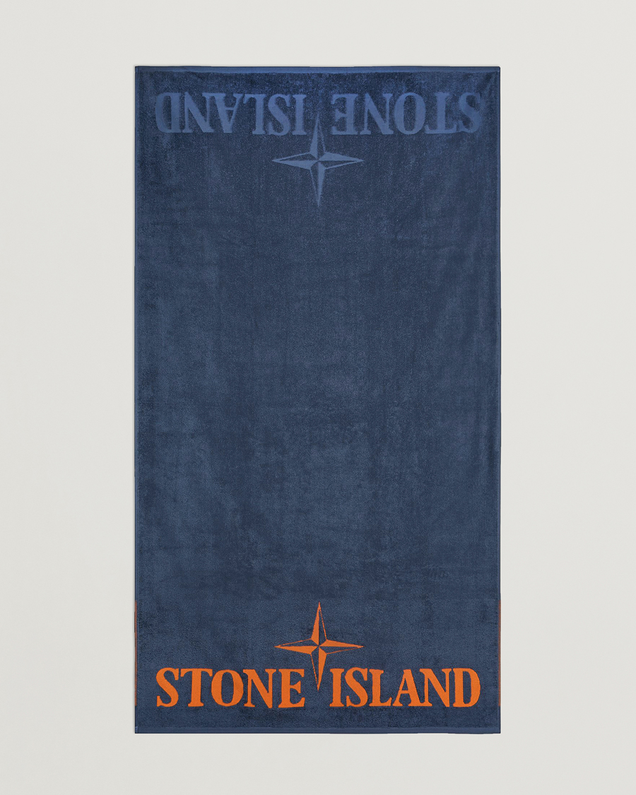 Homme | Stone Island Cotton Terry Beach Towel Dark Blue | Stone Island | Cotton Terry Beach Towel Dark Blue