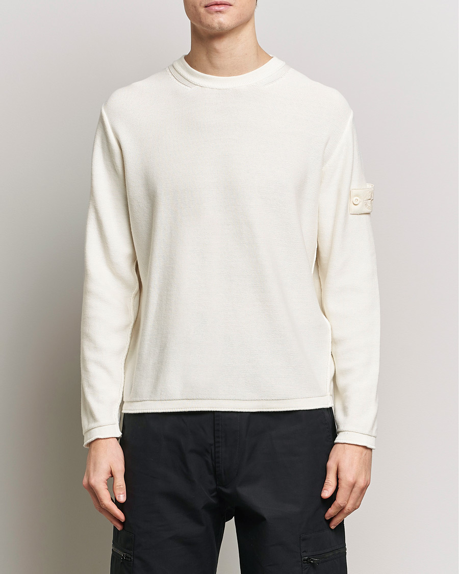 Homme |  | Stone Island | Ghost Knitted Cotton/Cashmere Sweater Natural Beige