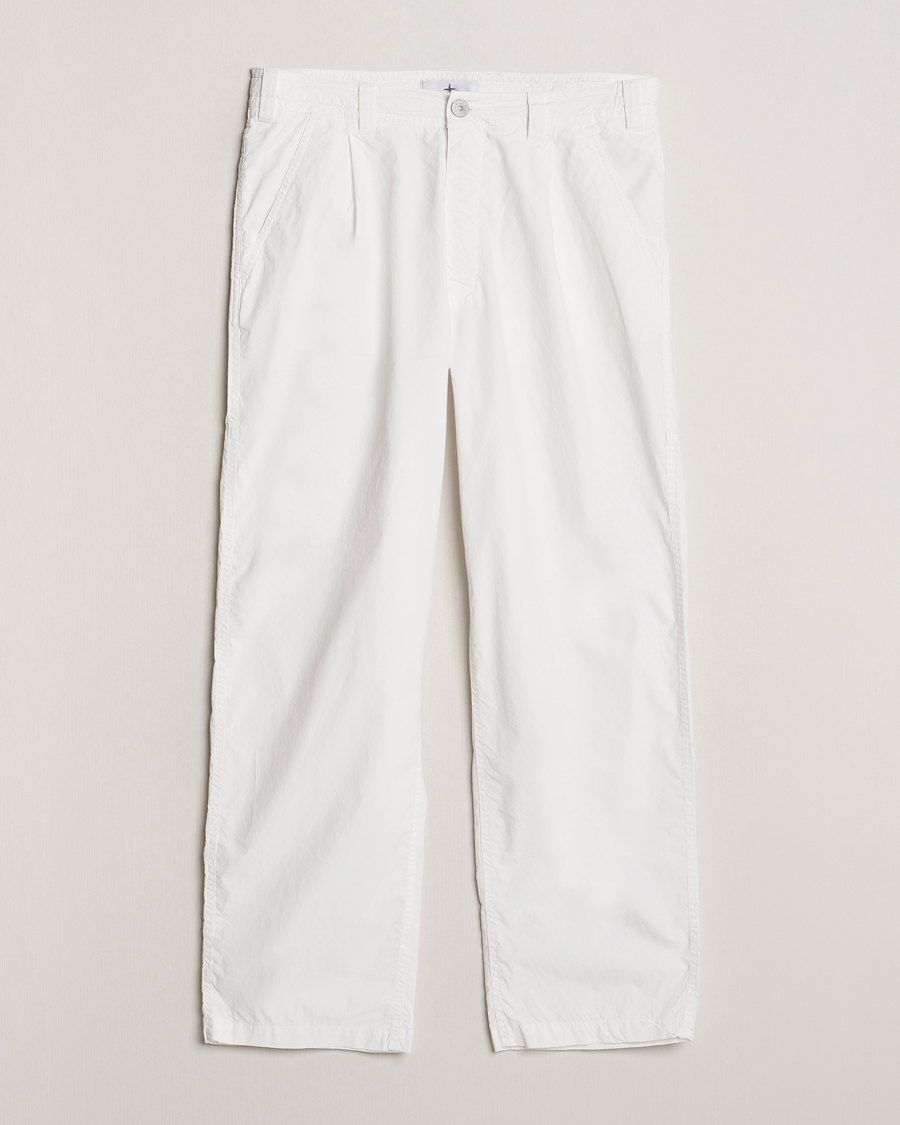 Homme | Pantalons | Stone Island | Marina Washed Cotton Canvas Trousers White
