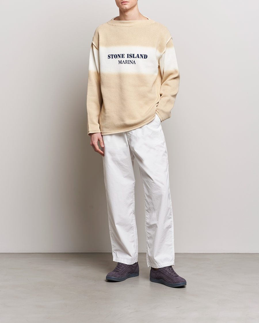 Homme | Pantalons | Stone Island | Marina Washed Cotton Canvas Trousers White