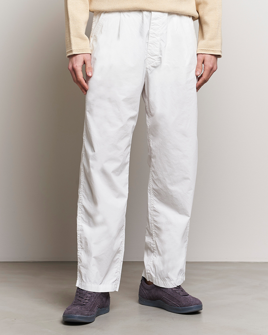 Homme | Vêtements | Stone Island | Marina Washed Cotton Canvas Trousers White