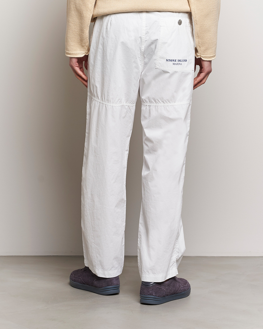 Homme | Pantalons | Stone Island | Marina Washed Cotton Canvas Trousers White