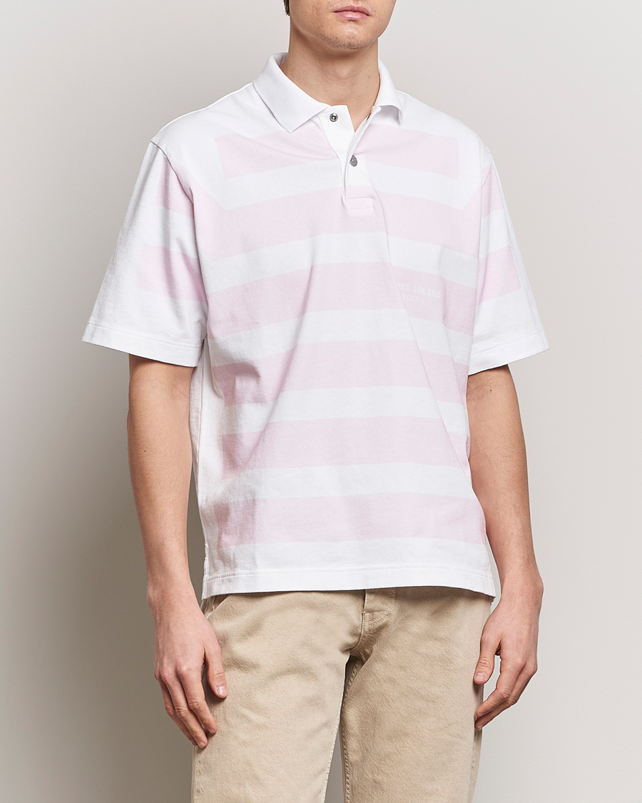 Homme | Vêtements | Stone Island | Marina Striped Cotton Poloshirt White
