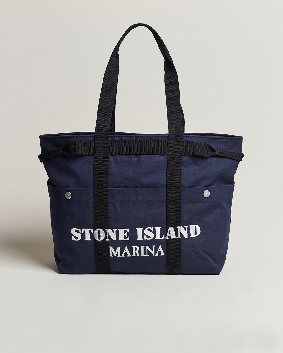 Homme | Stone Island Marina Large Tote Bag Royal Blue | Stone Island | Marina Large Tote Bag Royal Blue