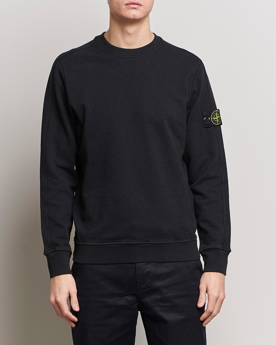 Homme | Pulls Et Tricots | Stone Island | Garment Dyed Cotton Old Effect Sweatshirt Black