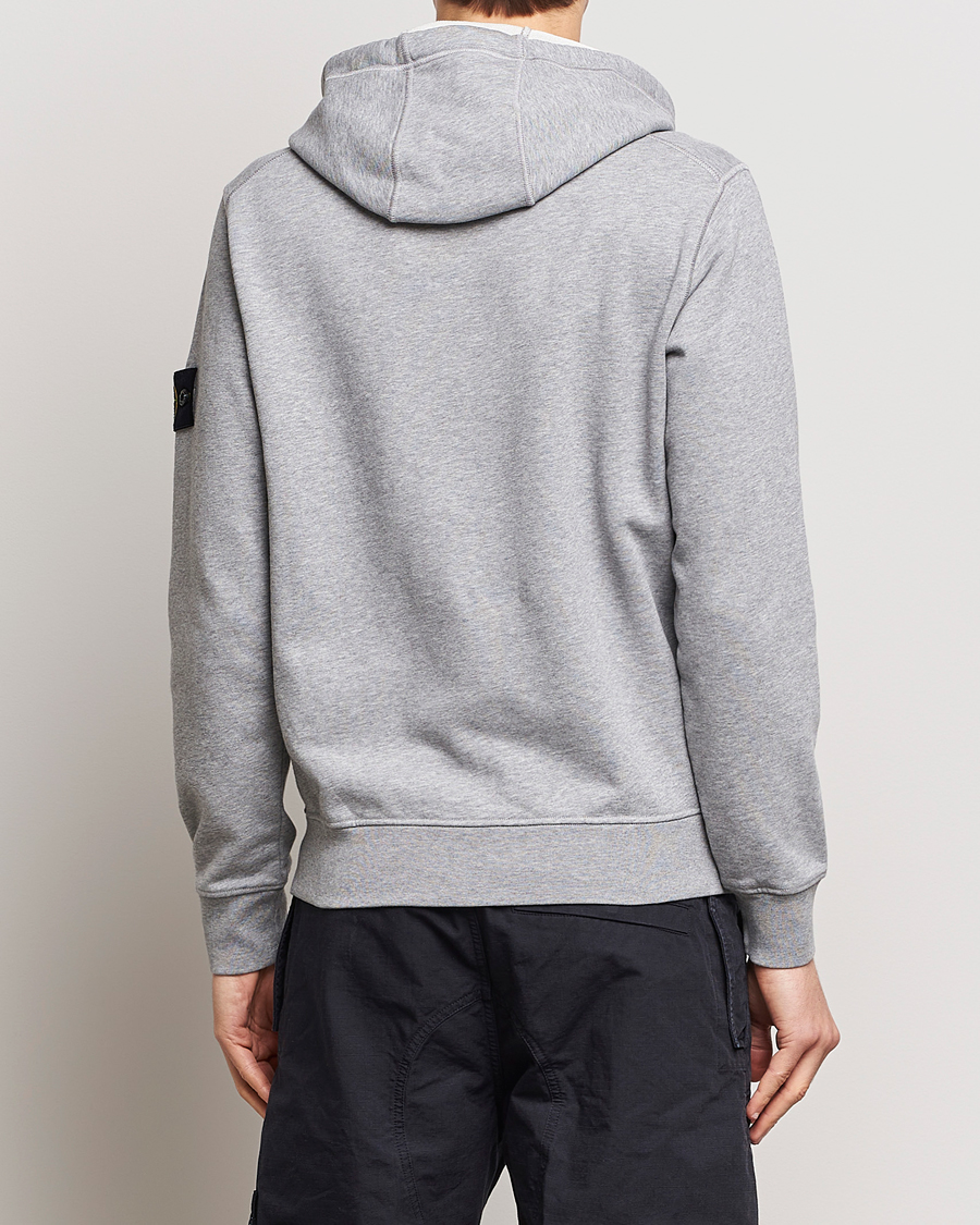 Homme | Pulls Et Tricots | Stone Island | Garment Dyed Cotton Fleece Full Zip Hood Melange Grey