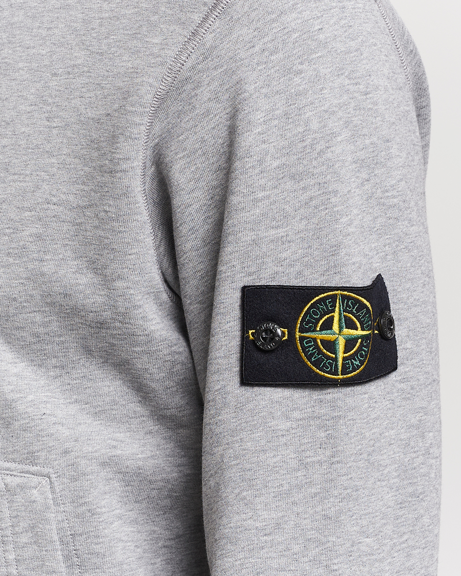 Homme | Pulls Et Tricots | Stone Island | Garment Dyed Cotton Fleece Full Zip Hood Melange Grey