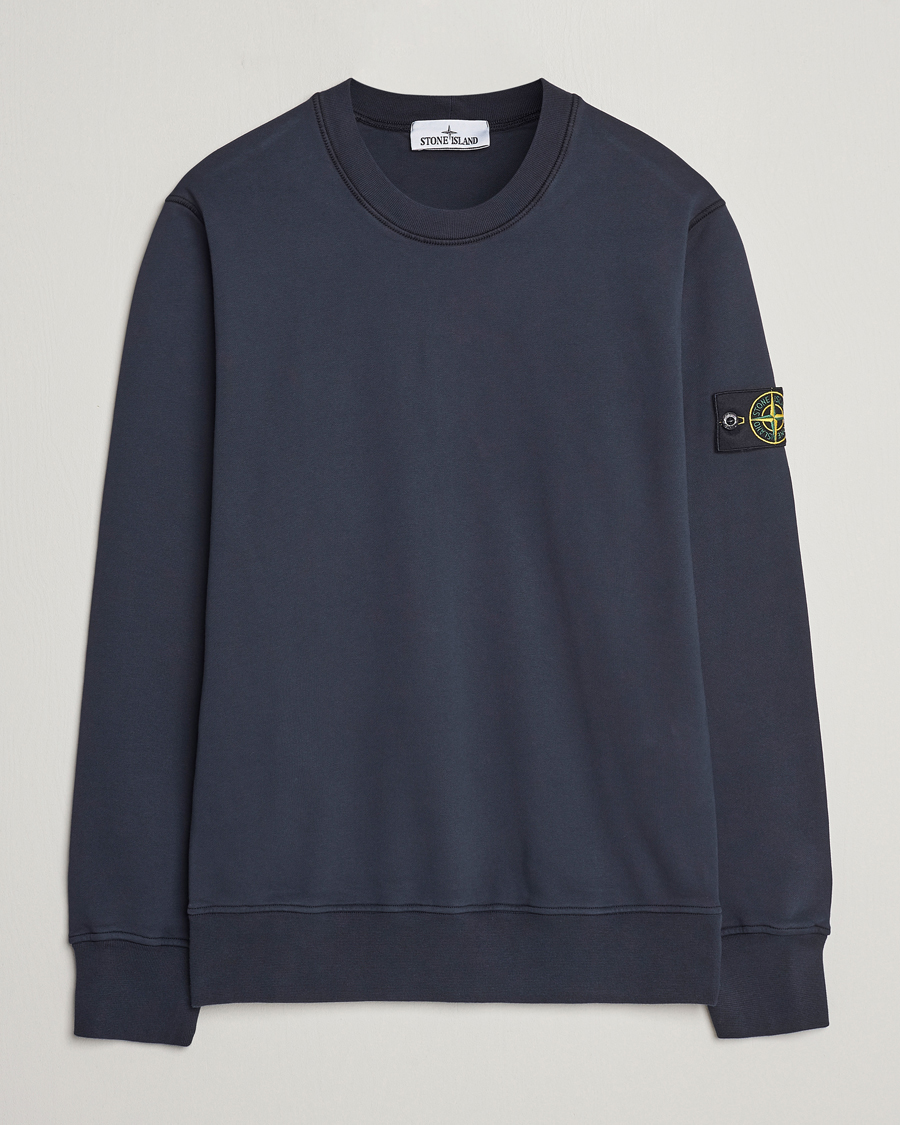 Homme | Pulls Et Tricots | Stone Island | Garment Dyed Cotton Sweatshirt Navy Blue
