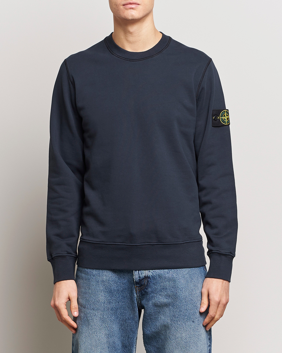 Homme | Vêtements | Stone Island | Garment Dyed Cotton Sweatshirt Navy Blue