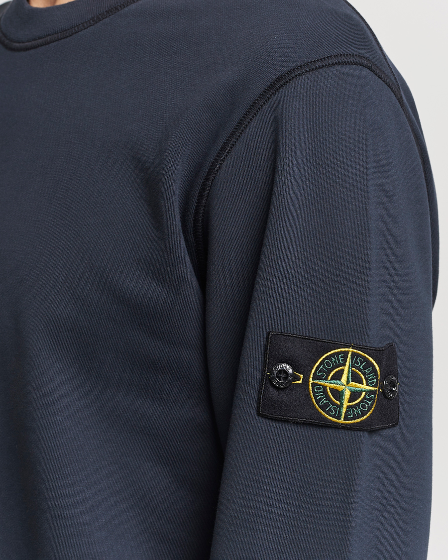 Homme | Pulls Et Tricots | Stone Island | Garment Dyed Cotton Sweatshirt Navy Blue