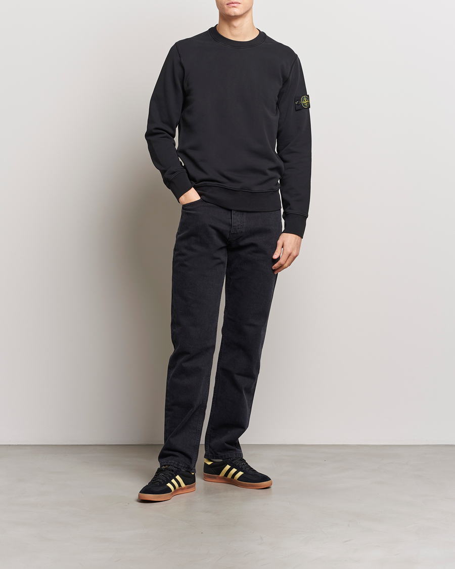 Homme | Pulls Et Tricots | Stone Island | Garment Dyed Cotton Sweatshirt Black