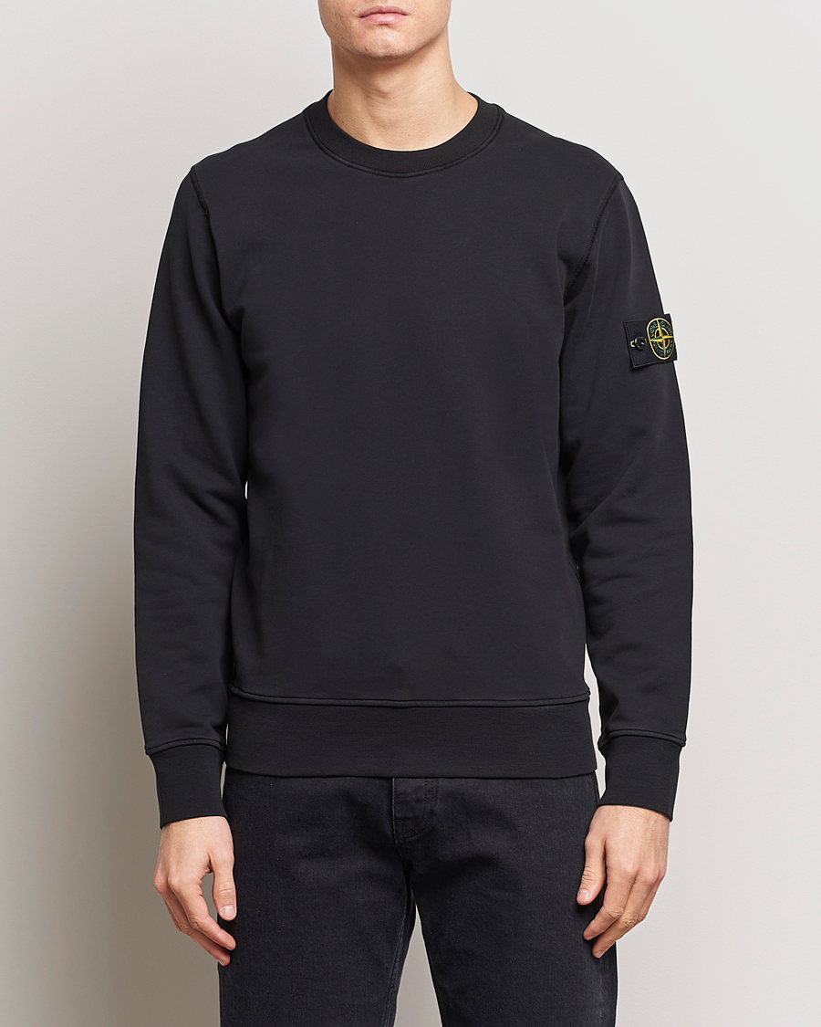 Homme | Pulls Et Tricots | Stone Island | Garment Dyed Cotton Sweatshirt Black