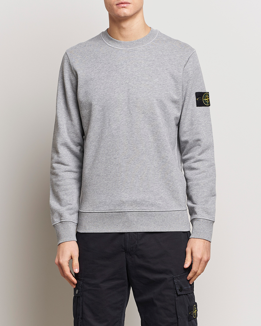 Homme | Pulls Et Tricots | Stone Island | Garment Dyed Cotton Sweatshirt Melange Grey