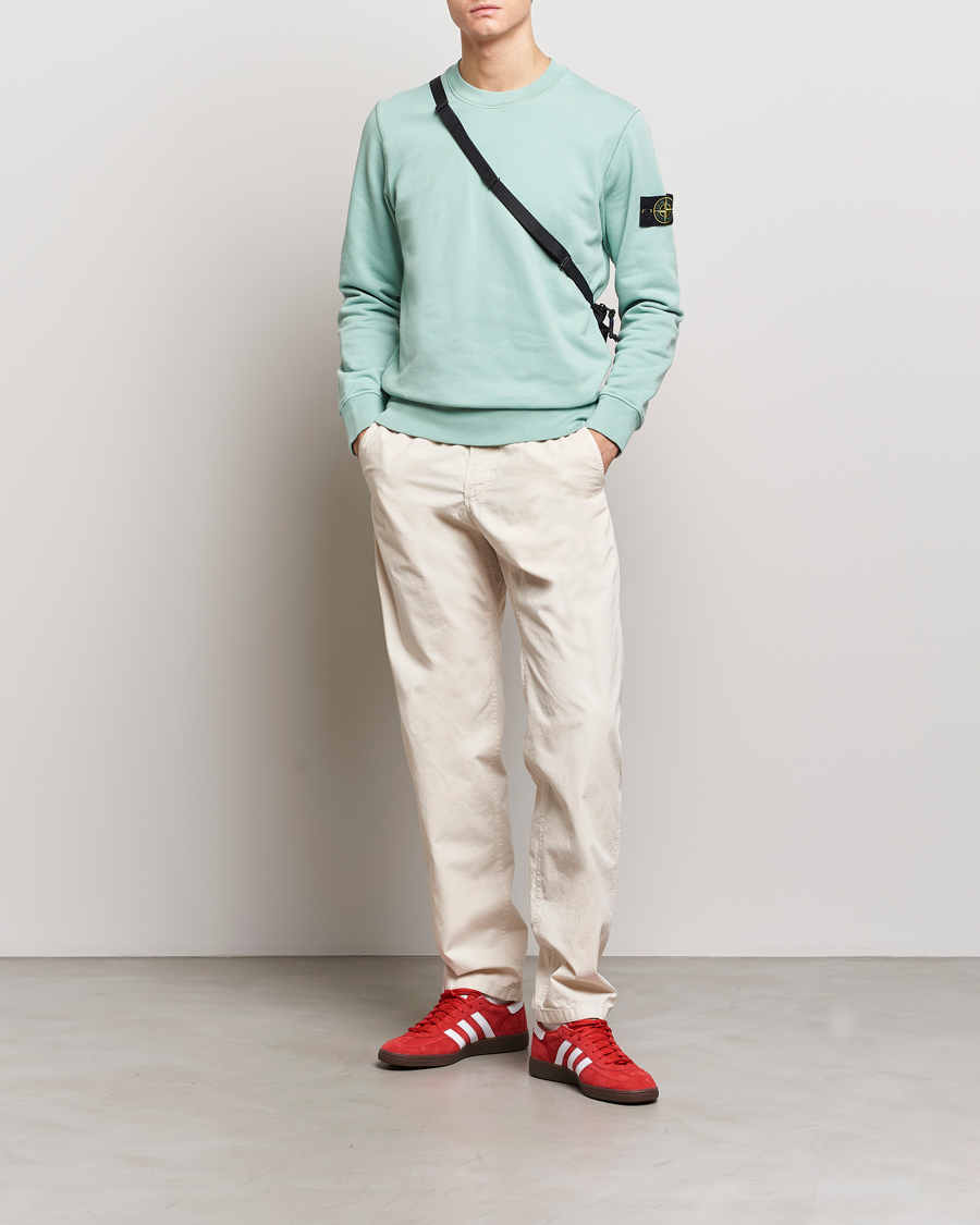 Homme | Pulls Et Tricots | Stone Island | Garment Dyed Cotton Sweatshirt Light Green