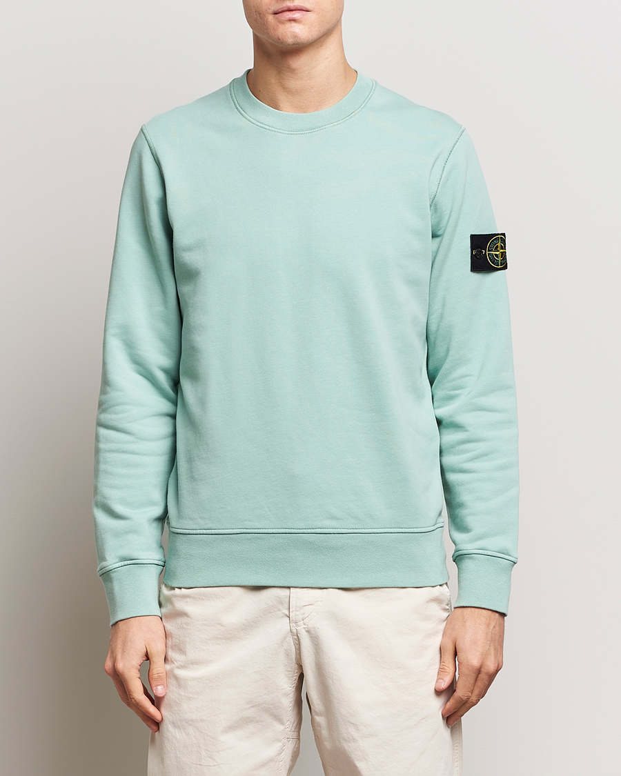 Homme |  | Stone Island | Garment Dyed Cotton Sweatshirt Light Green