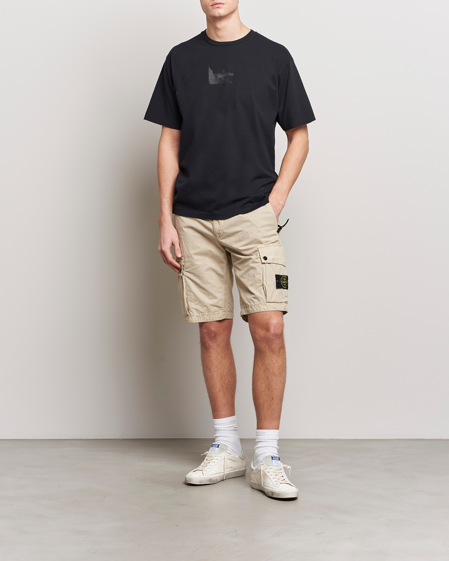 Homme | T-shirts | Stone Island | Reflective Two Print Cotton T-Shirt Black