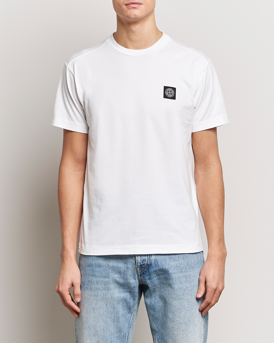 Homme | T-Shirts Blancs | Stone Island | Garment Dyed Cotton Jersey T-Shirt White