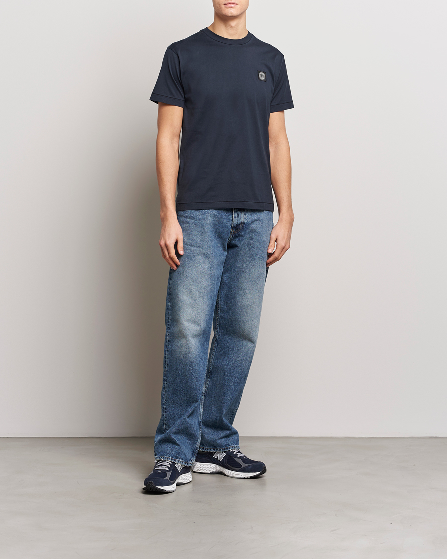 Homme | T-shirts | Stone Island | Garment Dyed Cotton Jersey T-Shirt Navy Blue