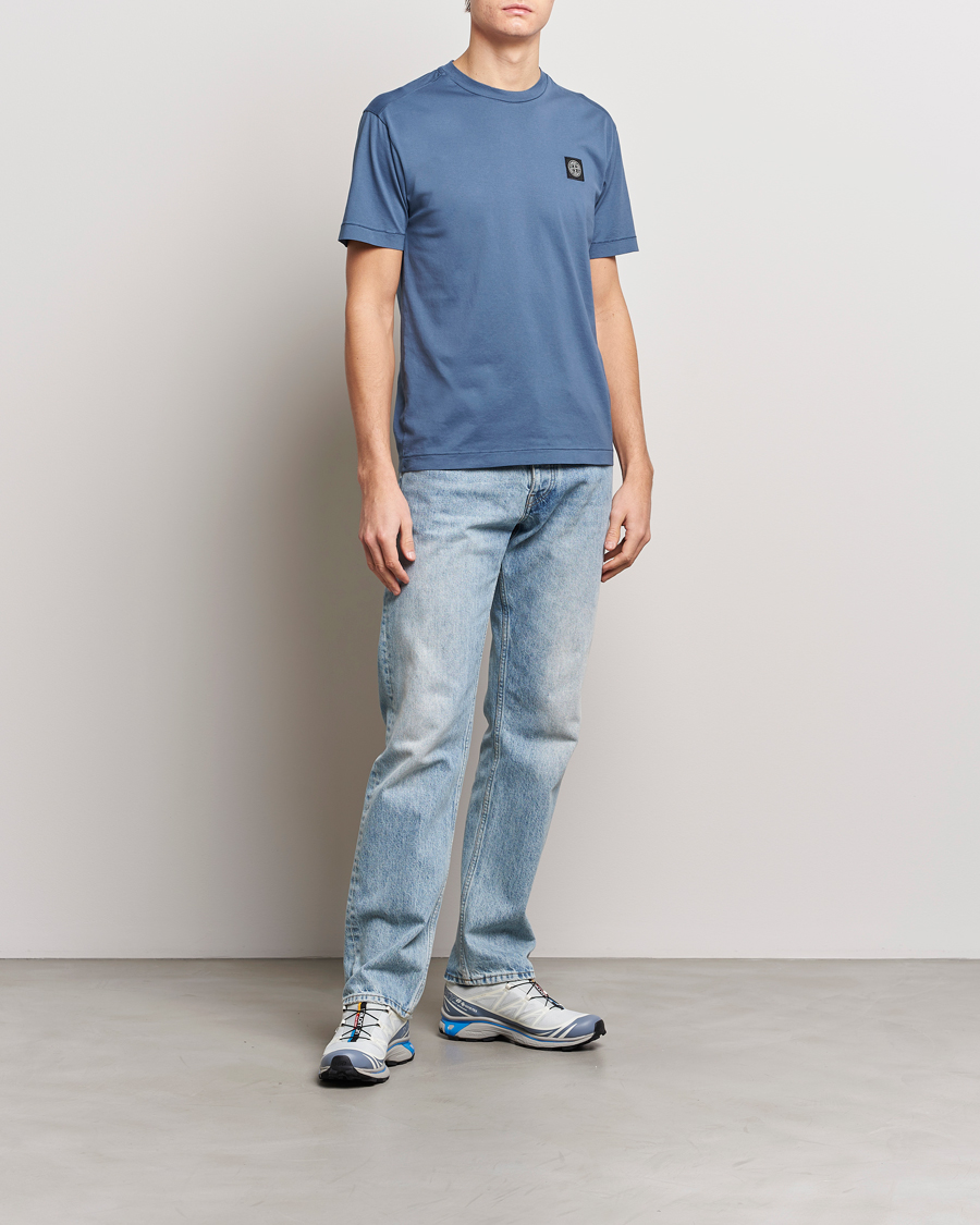 Homme | T-shirts | Stone Island | Garment Dyed Cotton Jersey T-Shirt Dark Blue