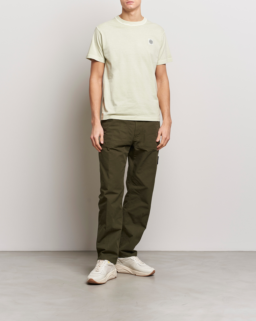 Homme | T-shirts | Stone Island | Organic Cotton Fissato Effect T-Shirt Pistachio
