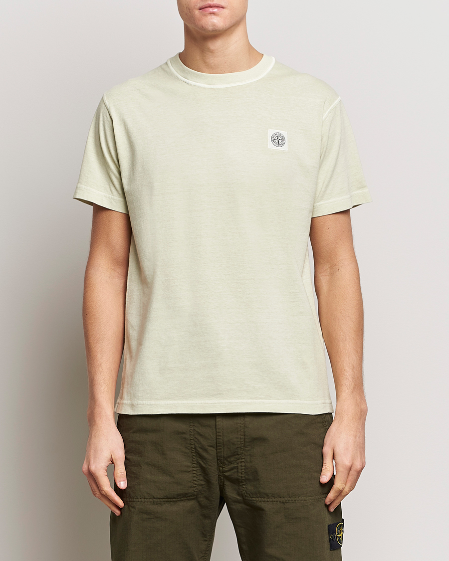 Homme | T-shirts | Stone Island | Organic Cotton Fissato Effect T-Shirt Pistachio