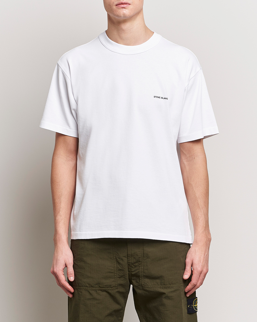 Homme | T-shirts | Stone Island | Cotton Jersey Small Logo T-Shirt White