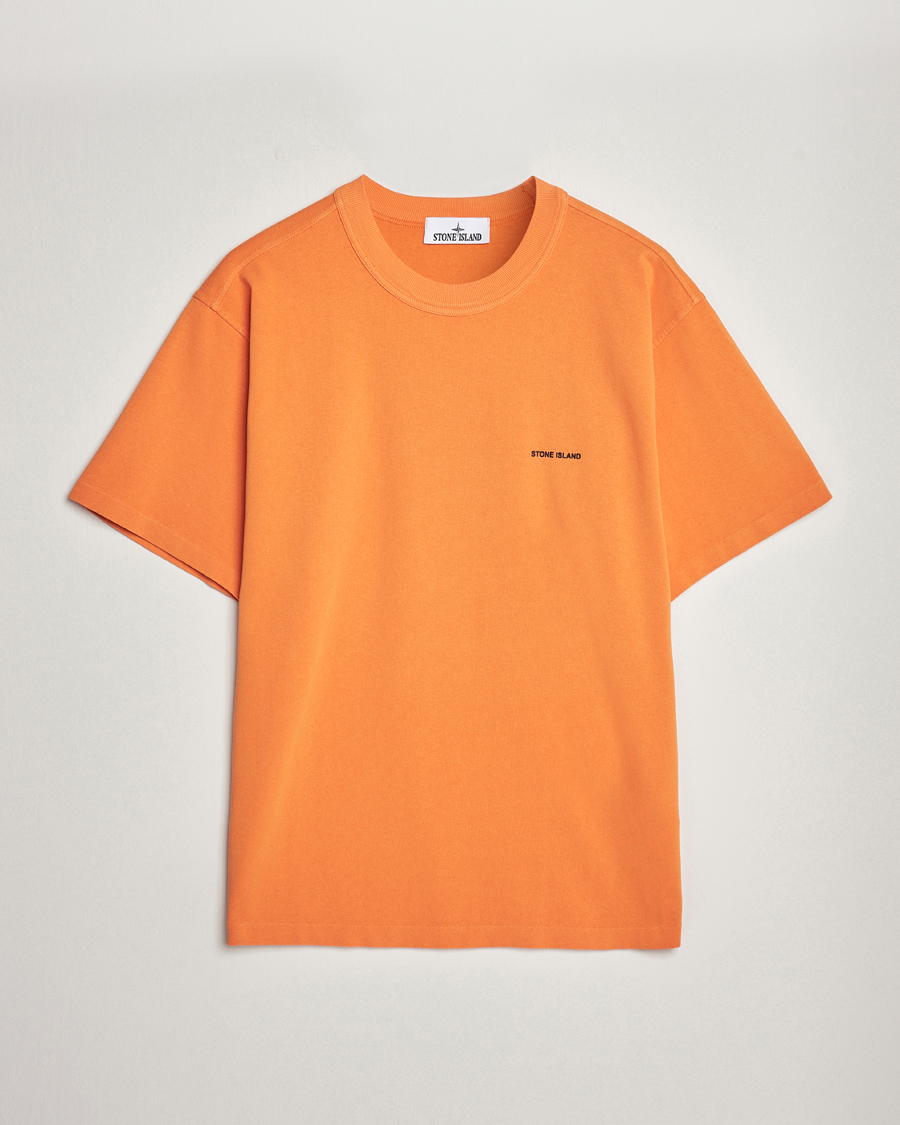 Homme | T-shirts | Stone Island | Cotton Jersey Small Logo T-Shirt Orange