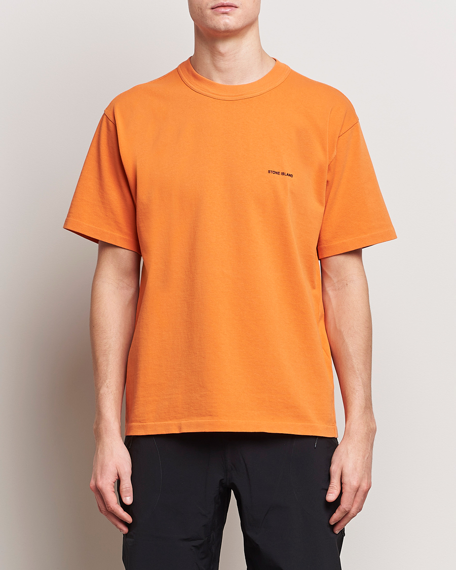 Homme |  | Stone Island | Cotton Jersey Small Logo T-Shirt Orange