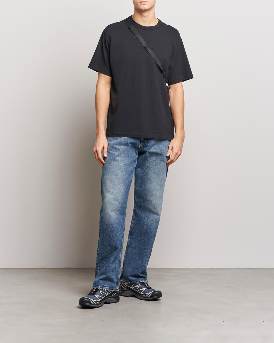 Homme | T-shirts | Stone Island | Organic Cotton Fissato Effect Center Logo T-Shirt Black