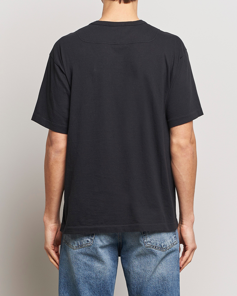 Homme | T-shirts | Stone Island | Organic Cotton Fissato Effect Center Logo T-Shirt Black