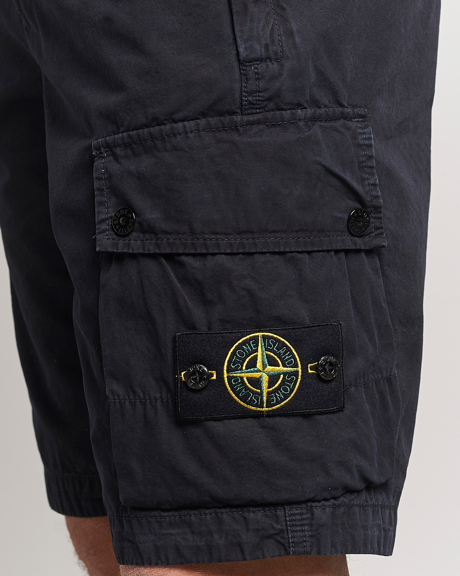 Homme | Shorts | Stone Island | Brushed Cotton Canvas Cargo Shorts Navy Blue