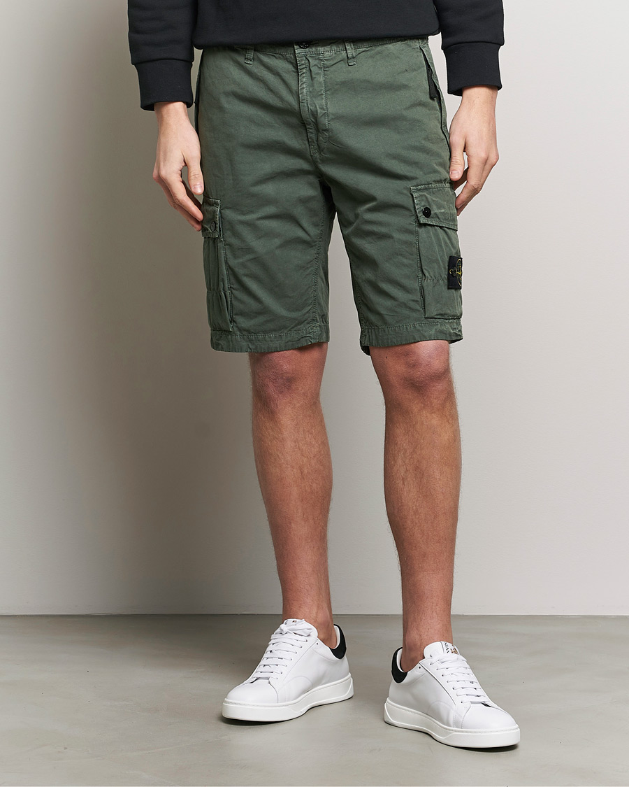 Men | Cargo Shorts | Stone Island | Brushed Cotton Canvas Cargo Shorts Musk