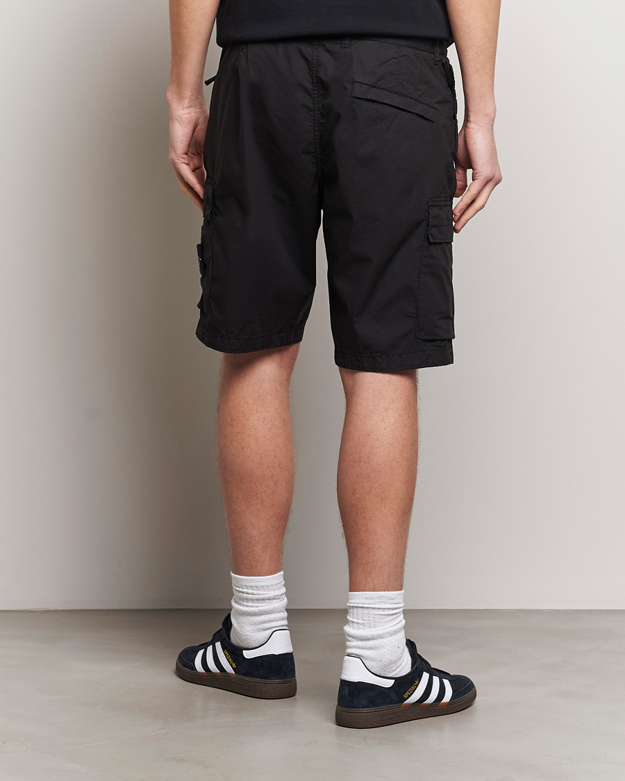 Homme | Shorts | Stone Island | Stretch Cotton Tela Regular Fit Cargo Shorts Black