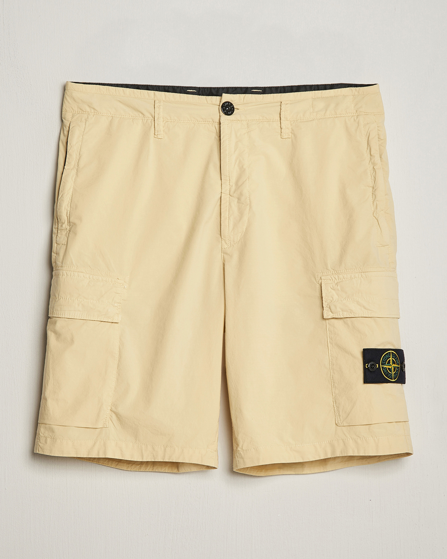Homme | Shorts | Stone Island | Stretch Cotton Tela Regular Fit Cargo Shorts Beige