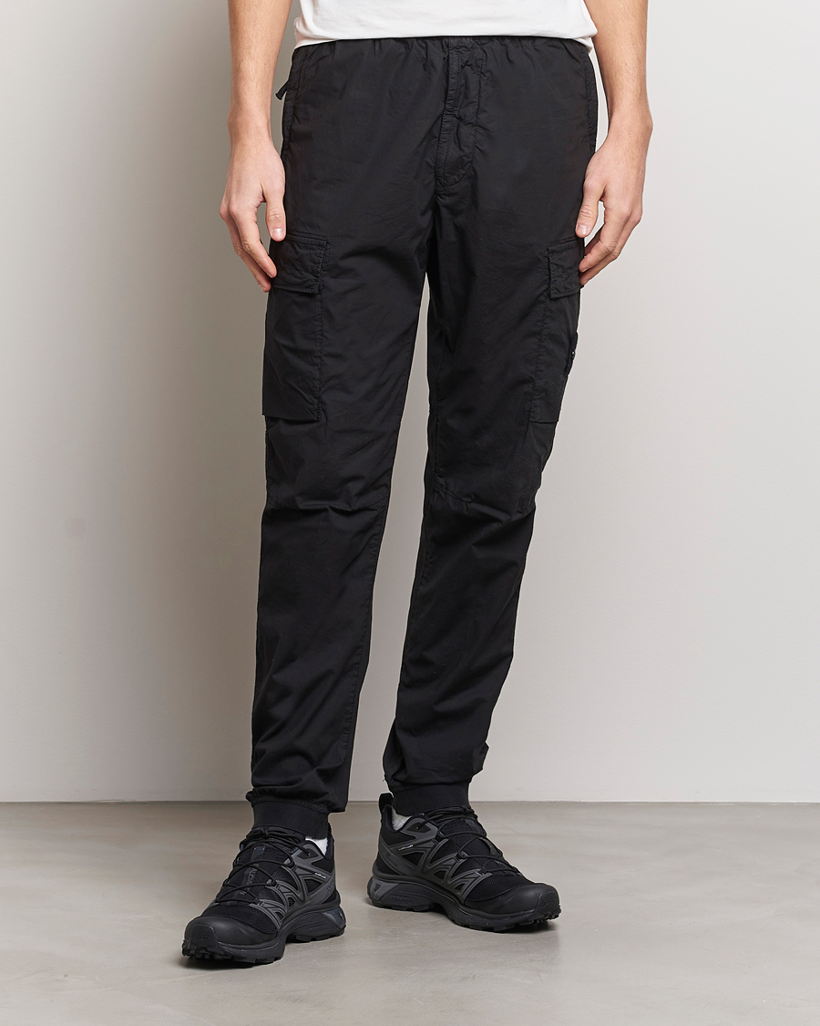 Homme | Pantalon Cargo | Stone Island | Garment Dyed Drawsting Cargo Pants Black