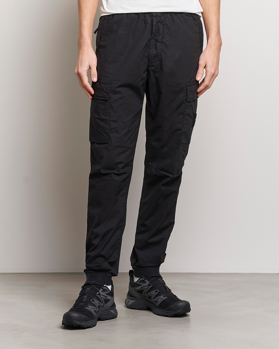 Homme | Pantalons | Stone Island | Garment Dyed Drawsting Cargo Pants Black